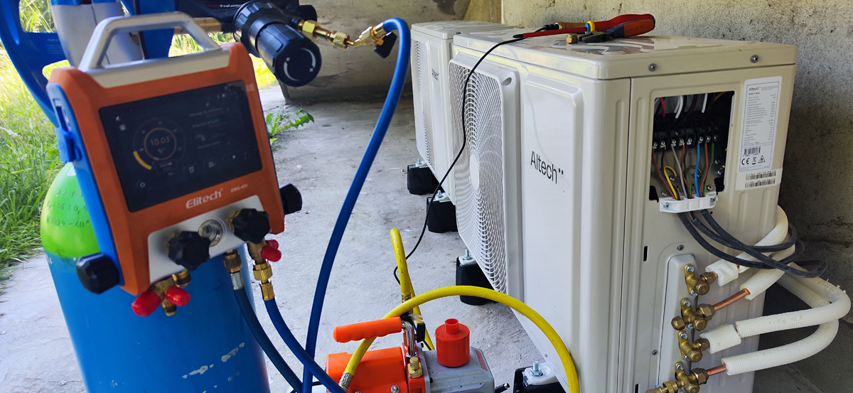 Mise en service 3 Trisplits 1 Bisplits et 1monosplit ALTECH à Montévrain